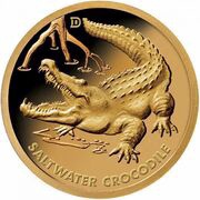 1 Dollar - Elizabeth II Saltwater Crocodile, Solomon Islands, 2019 reverse image
