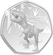 1 Dollar - Elizabeth II Tyrannosaurus Rex, Solomon Islands, 2021 reverse image