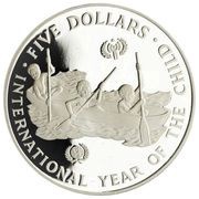 5 Dollars - Elizabeth II IYC, Solomon Islands, 1983 reverse image