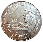 5 Dollars - Elizabeth II World War II, Solomon Islands, 1995 reverse image