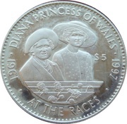 5 Dollars - Elizabeth II Diana at the Races, Solomon Islands, 1998 reverse image