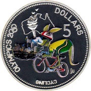 5 Dollars - Elizabeth II Cycling, Solomon Islands, 2000 reverse image