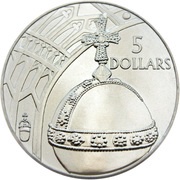 5 Dollars - Elizabeth II The Sovereign's Orb, Solomon Islands, 2002 reverse image