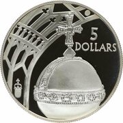 5 Dollars - Elizabeth II The Sovereign's Orb, Solomon Islands, 2002 reverse image