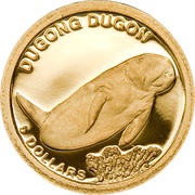 5 Dollars - Elizabeth II Dugong dugon, Solomon Islands, 2011 reverse image
