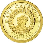 5 Dollars - Elizabeth II Maya Calendar, Solomon Islands, 2012 reverse image