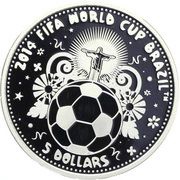 5 Dollars - Elizabeth II 2014 FIFA World Cup Brazil, Solomon Islands, 2014 reverse image