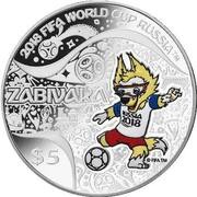 5 Dollars - Elizabeth II Zabivaka, Solomon Islands, 2018 reverse image