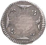 20 Réis - Carlos I Countermark SHIELD over "20 Réis, Pedro II/Brazil" reverse image