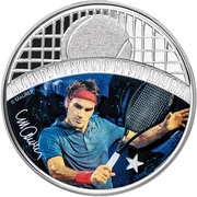 5 Dollars - Elizabeth II Roger Federer, Solomon Islands, 2018 reverse image