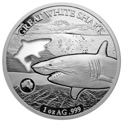5 Dollars - Elizabeth II Great White Shark, Solomon Islands, 2019 reverse image