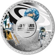 5 Dollars - Elizabeth II Moon Landing, Solomon Islands, 2019 reverse image