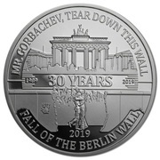 5 Dollars - Elizabeth II Berlin Wall, Solomon Islands, 2019 reverse image