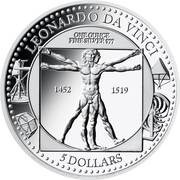 5 Dollars - Elizabeth II Leonardo da Vinci, Solomon Islands, 2019 reverse image