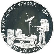 10 Dollars - Elizabeth II First Lunar Vehicle, Solomon Islands, 1992 reverse image