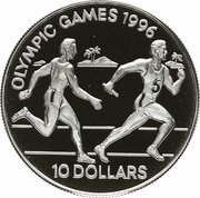 10 Dollars - Elizabeth II Relay Runners, Solomon Islands, 1994 reverse image