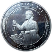 10 Dollars - Elizabeth II Florence Nightingale, Solomon Islands, 1996 reverse image