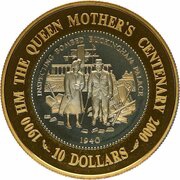 10 Dollars - Elizabeth II Queen Mother reverse image