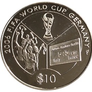 10 Dollars - Elizabeth II FIFA World Cup 2006, Solomon Islands, 2006 reverse image