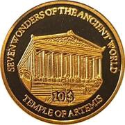 10 Dollars - Elizabeth II Temple of Artemis, Solomon Islands, 2009 reverse image