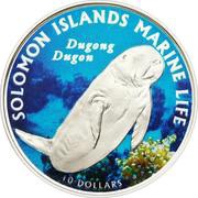 10 Dollars - Elizabeth II Dugong Dugon, Solomon Islands, 2011 reverse image