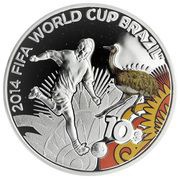 10 Dollars - Elizabeth II 2014 FIFA World Cup Brazil, Solomon Islands, 2012 reverse image
