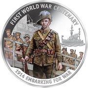 10 Dollars - Elizabeth II Embarking for War, Solomon Islands, 2014 reverse image