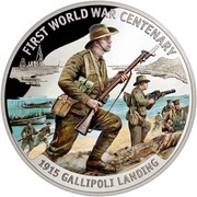 10 Dollars - Elizabeth II Gallipoli Landing, Solomon Islands, 2015 reverse image