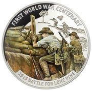 10 Dollars - Elizabeth II Battle For Lone Pine, Solomon Islands, 2015 reverse image