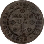 ½ Macuta - Maria I and Pedro III, Angola, 1785-1786 reverse image