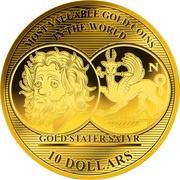 10 Dollars - Elizabeth II Gold Stater Satyr, Solomon Islands, 2017-2019 reverse image