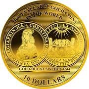 10 Dollars - Elizabeth II Gold Ducat Sweden 1644, Solomon Islands, 2018 reverse image