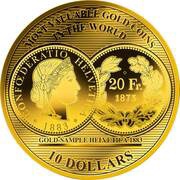 10 Dollars - Elizabeth II Gold Sample Helvetica 1883, Solomon Islands, 2018 reverse image
