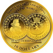 10 Dollars - Elizabeth II 40 Ducat 1629, Solomon Islands, 2018 reverse image