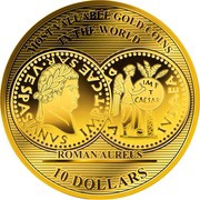 10 Dollars - Elizabeth II Roman Aureus, Solomon Islands, 2018 reverse image