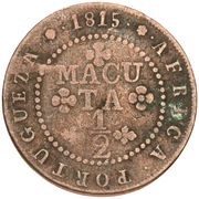 ½ Macuta - João Prince Regent, Angola, 1814-1819 reverse image