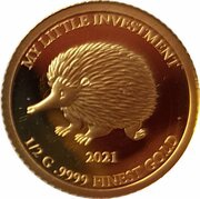 10 Dollars - Elizabeth II Baby Echidna, Solomon Islands, 2021 reverse image