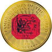 10 Dollars - Elizabeth II British Guiana 1c Magenta, Solomon Islands, 2022 reverse image
