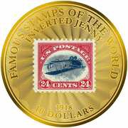 10 Dollars - Elizabeth II Inverted Jenny, Solomon Islands, 2022 reverse image