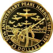 25 Dollars - Elizabeth II Pearl Harbor, Solomon Islands, 1991 reverse image