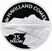 25 Dollars - Elizabeth II de Havilland Comet, Solomon Islands, 2003 reverse image