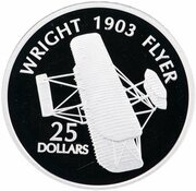 25 Dollars - Elizabeth II Wright 1903 Flyer, Solomon Islands, 2003 reverse image