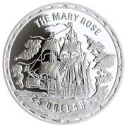 25 Dollars - Elizabeth II The Mary Rose, Solomon Islands, 2005 reverse image