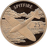 25 Dollars - Elizabeth II Spitfire, Solomon Islands, 2005 reverse image