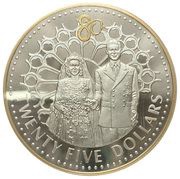25 Dollars - Elizabeth II Queen Elizabeth's 80th Birthday, Solomon Islands, 2006 reverse image