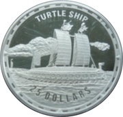 25 Dollars - Elizabeth II Turtle Ship, Solomon Islands, 2006 reverse image