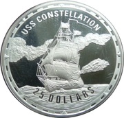 25 Dollars - Elizabeth II USS Constellation, Solomon Islands, 2006 reverse image