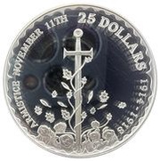 25 Dollars - Elizabeth II Armistice, Solomon Islands, 2008 reverse image