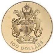 100 Dollars - Elizabeth II Attainment of Sovereignty, Solomon Islands, 1978 reverse image