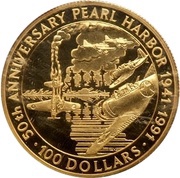 100 Dollars - Elizabeth II Pearl Harbor, Solomon Islands, 1991 reverse image